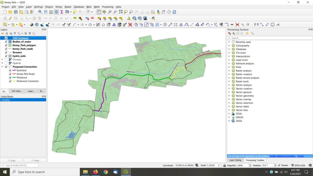 GIS mapping for trail design and layout